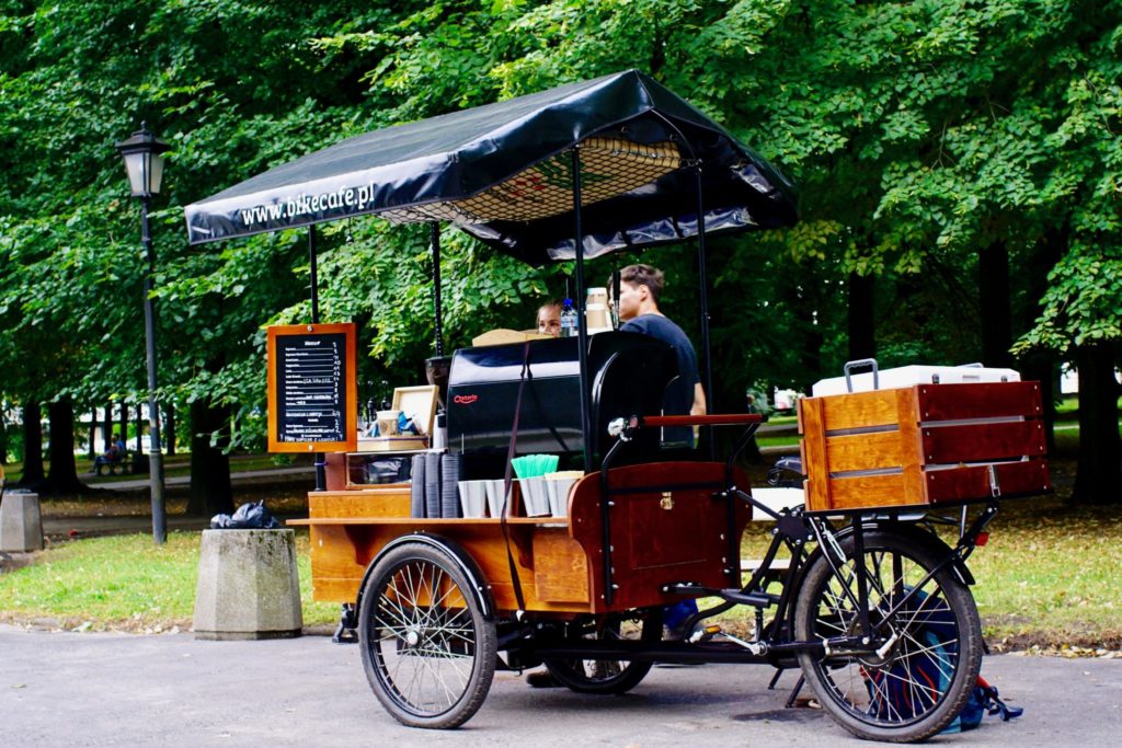 coffee cart in Warsaw, Poland